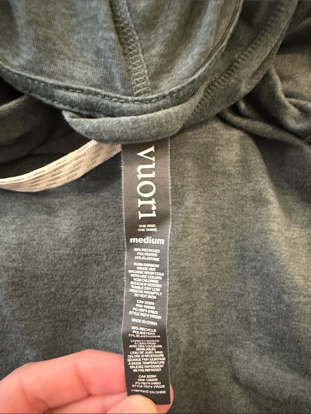 Vuori Green Pullover Hoodie with Drawstring - Picture 2 of 4